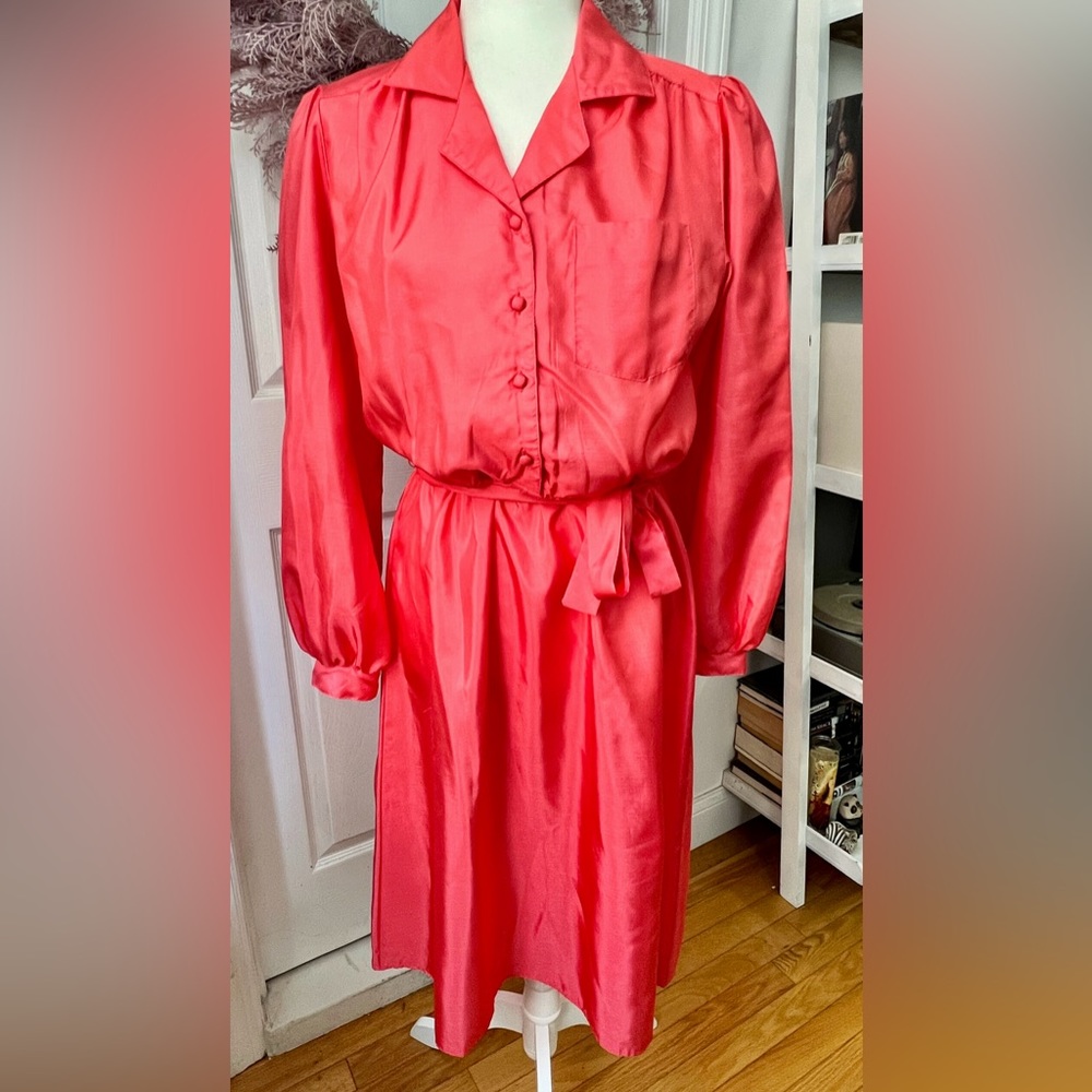 Vintage coral secretary dress
